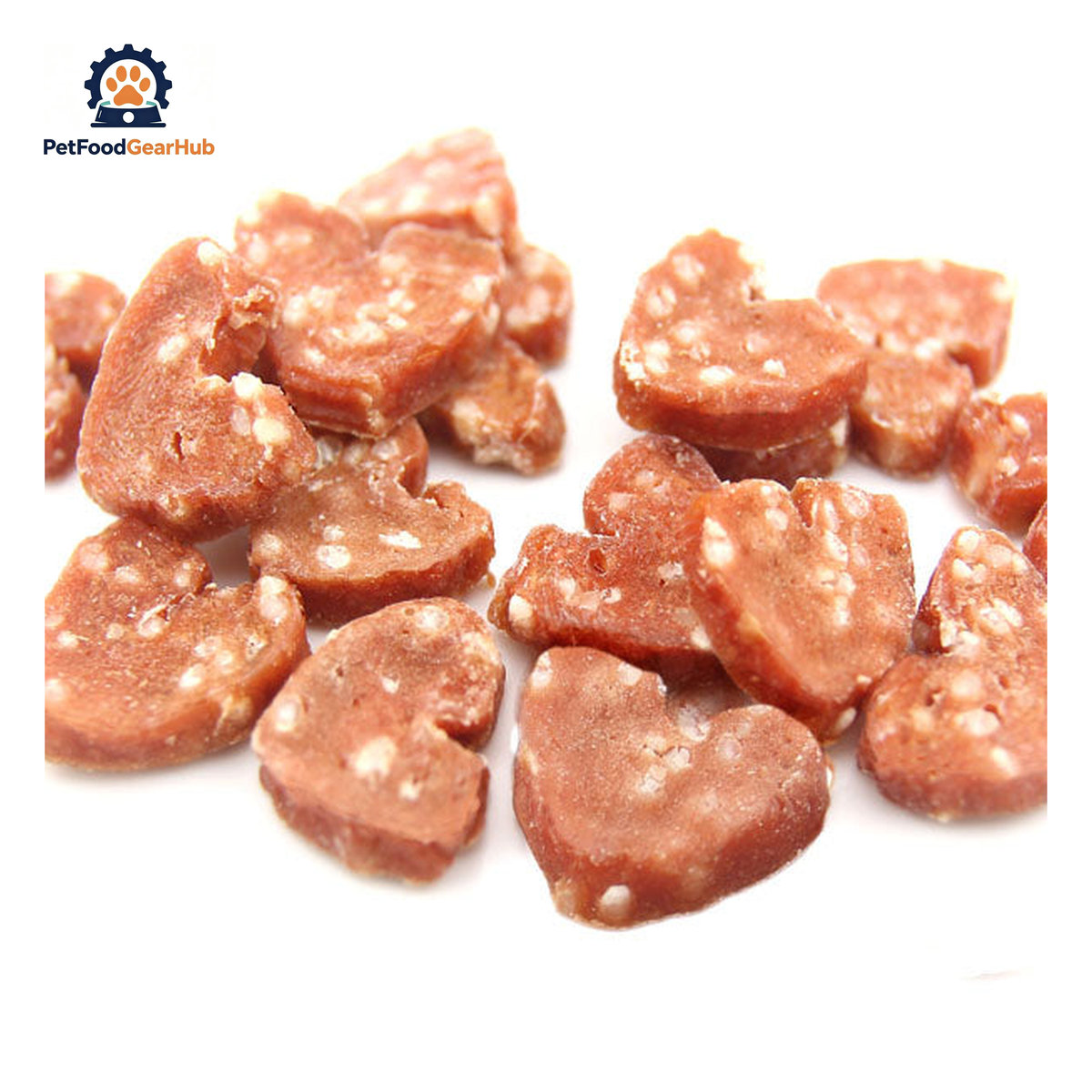 PetFoodGearHub PFGH LSC-23 US heart-shaped chicken chip with rice wholesale dog food - soft heart-shaped chicken and rice chip treats for dogs and cats, wholesale and OEM available with 300kg MOQ