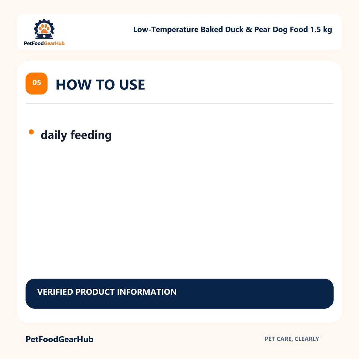 PetFoodGearHub Low-Temperature Baked Duck & Pear Dog Food 1.5 kg use benefits