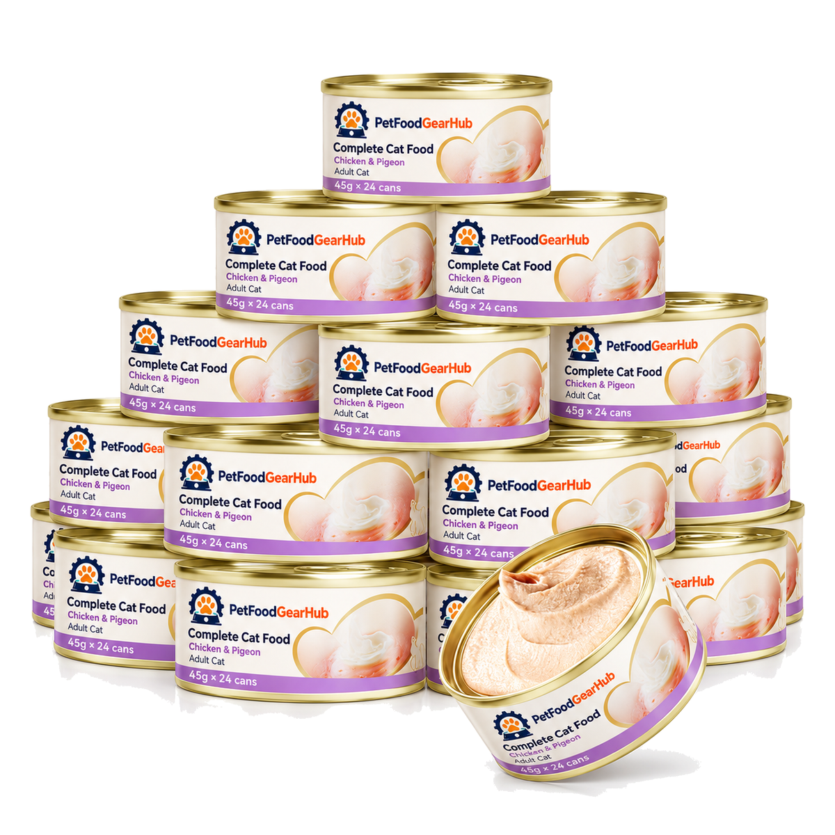 PetFoodGearHub Mixed Wet Cat Food, 45 g × 24 Cans - PetFoodGearHub product image