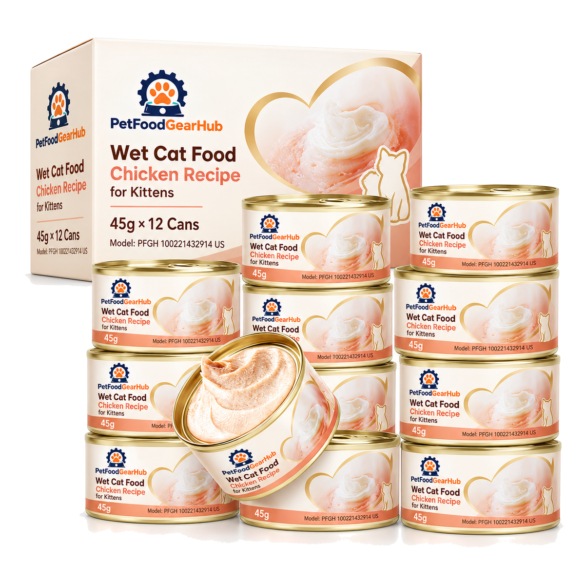 PetFoodGearHub Chicken Wet Kitten Food, 45 g × 12 Cans - PetFoodGearHub product image