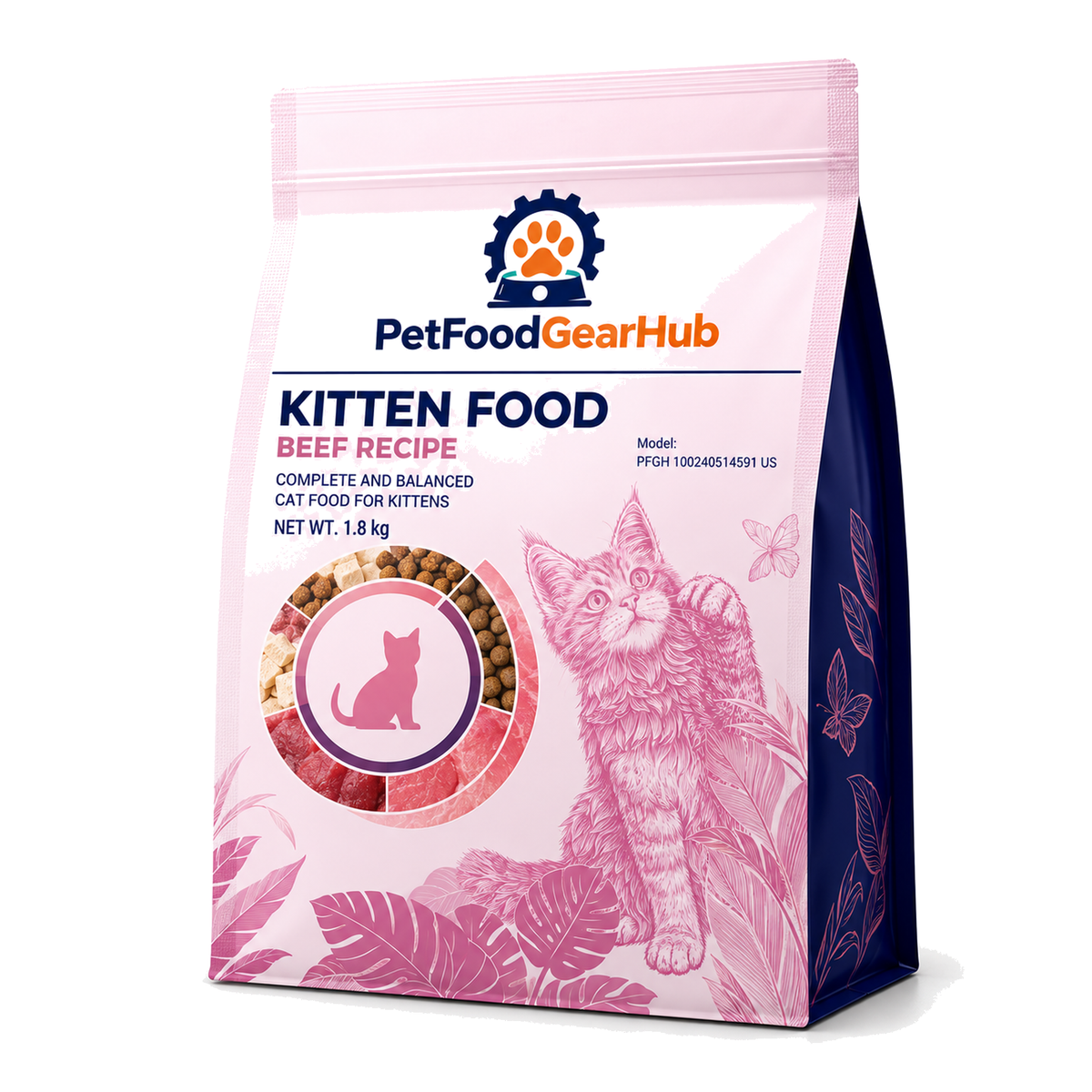 PetFoodGearHub Beef Kitten Food, 1.8 kg × 3 - PetFoodGearHub product image