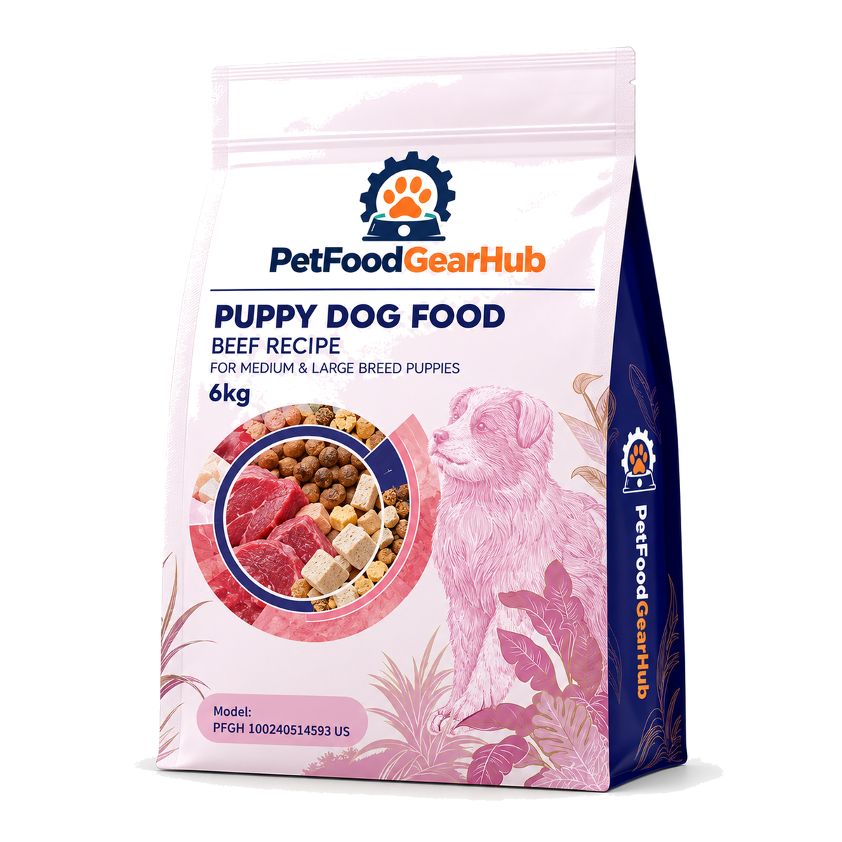 PetFoodGearHub Beef Puppy Food for Medium & Large Breeds, 6 kg - PetFoodGearHub product image