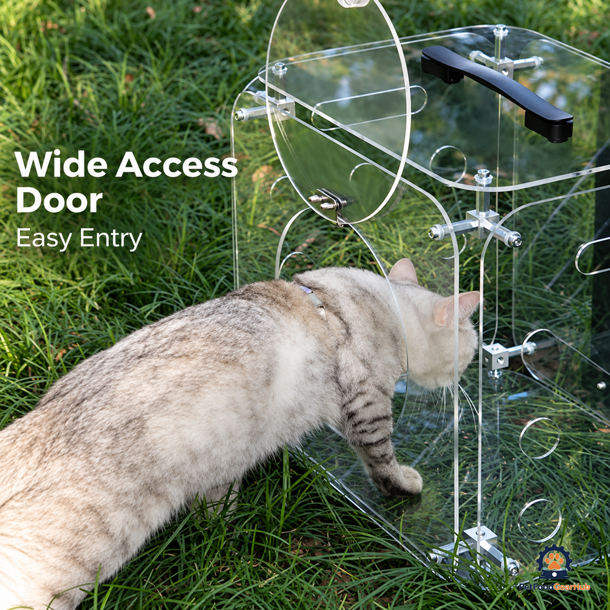 PetFoodGearHub Acrylic Pet Rolling Carrier - product view 6
