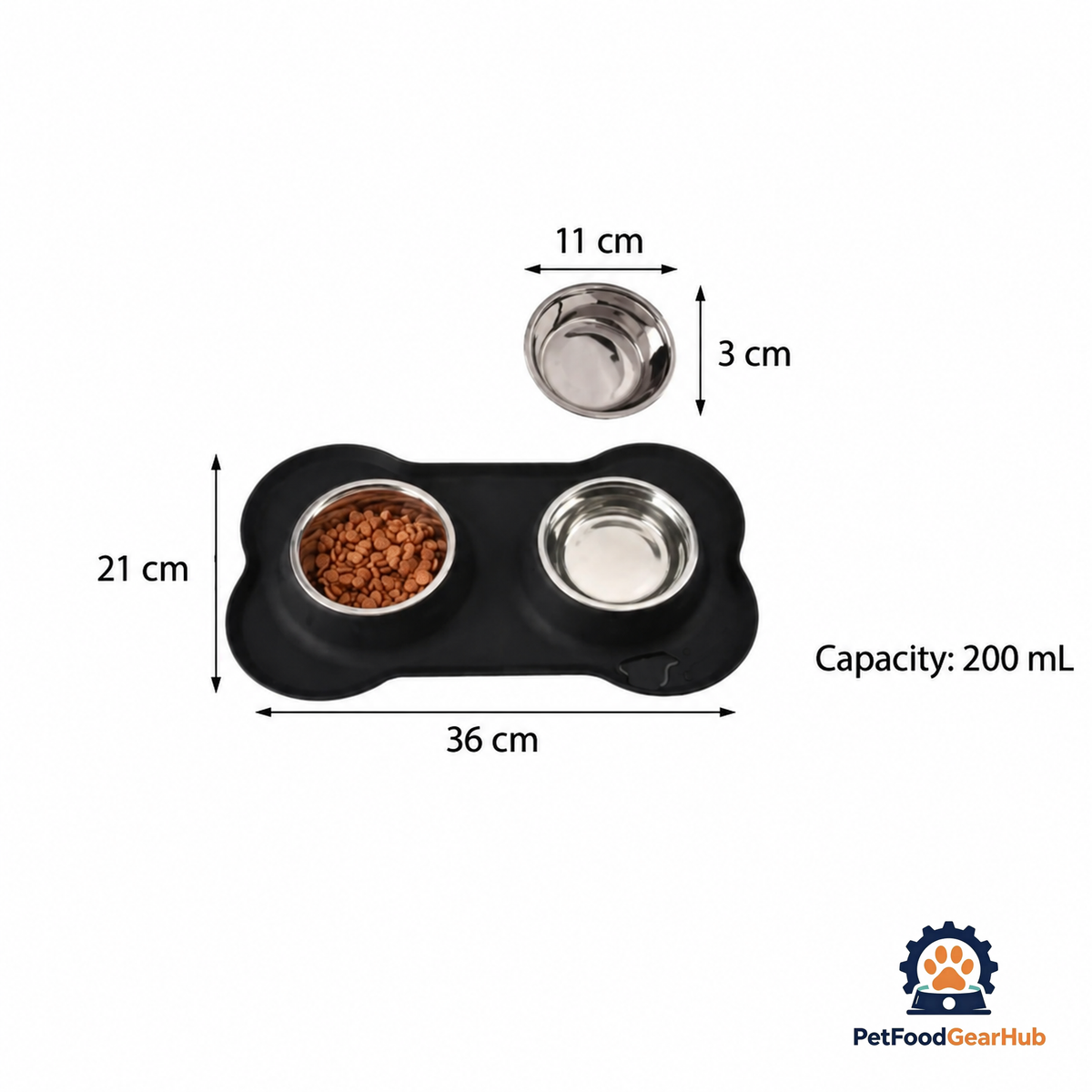PetFoodGearHub Stainless Steel Double Pet Bowl with Non-Slip Anti-Overflow Silicone Base - product image 10