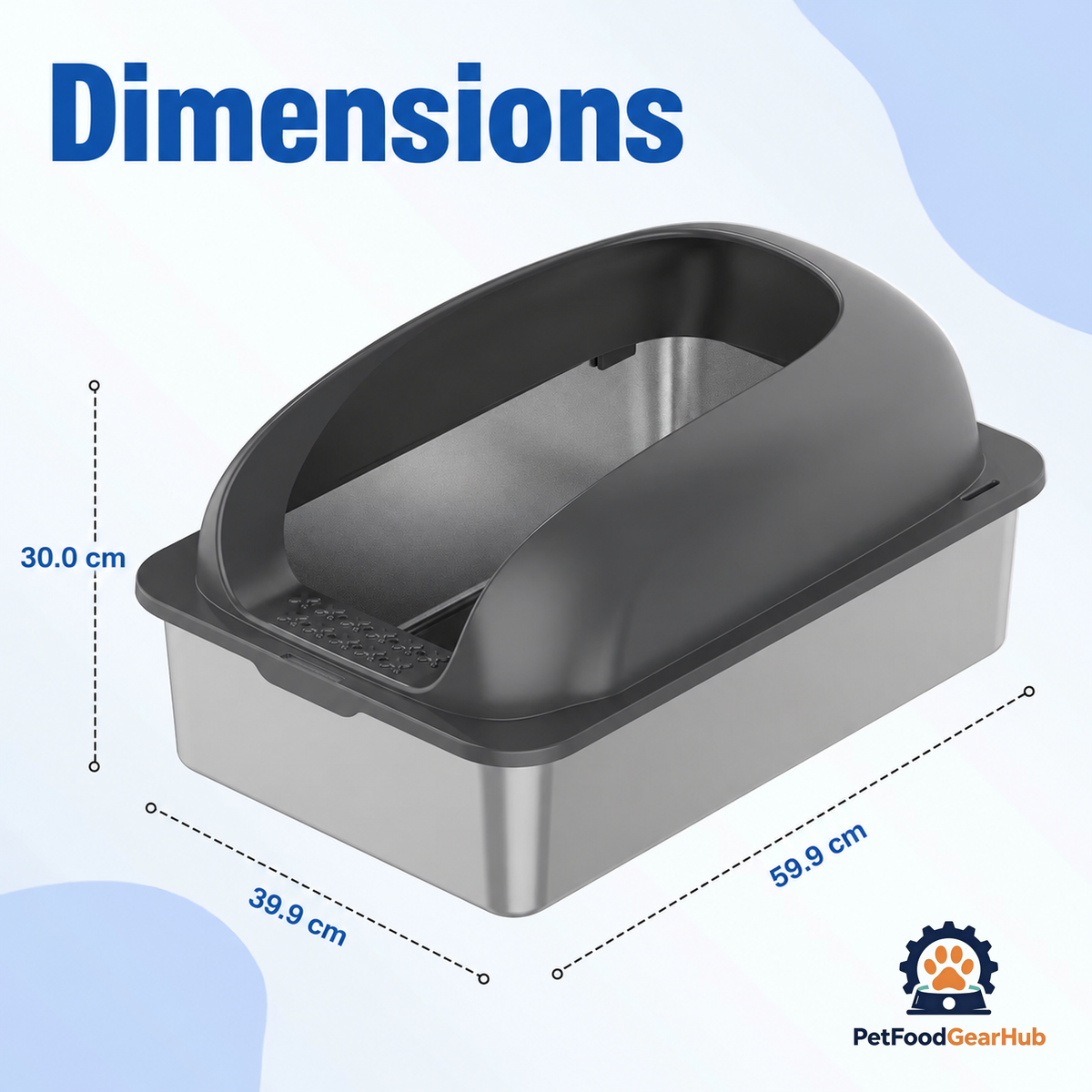 PetFoodGearHub Stainless Steel Cat Litter Box with Lid, Scoop & Mat - product image 9