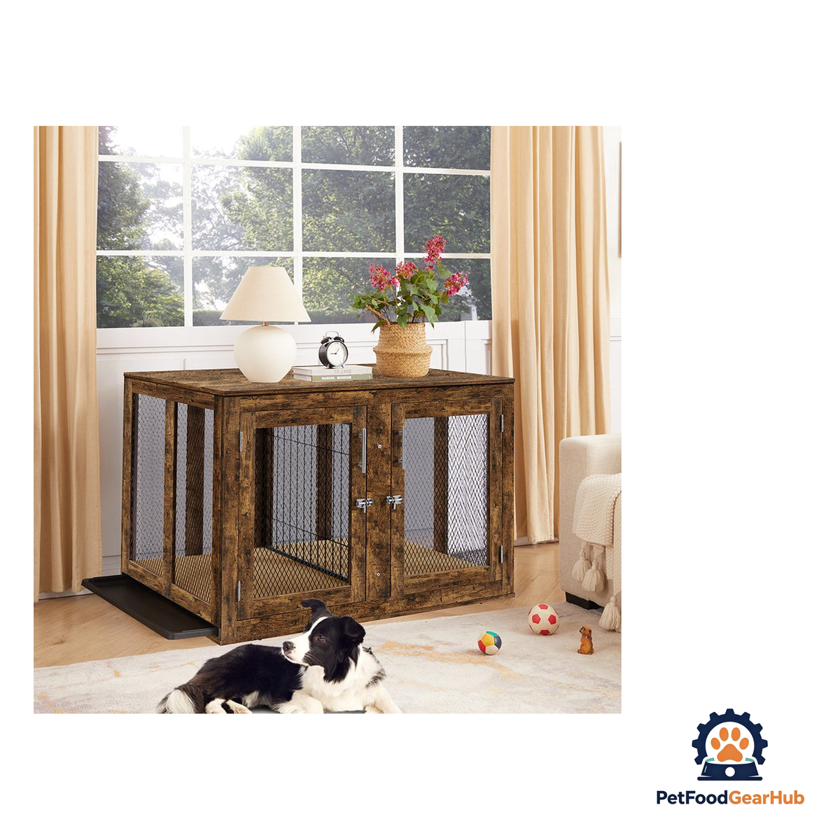 PetFoodGearHub Rustic Dog Crate - product image 28