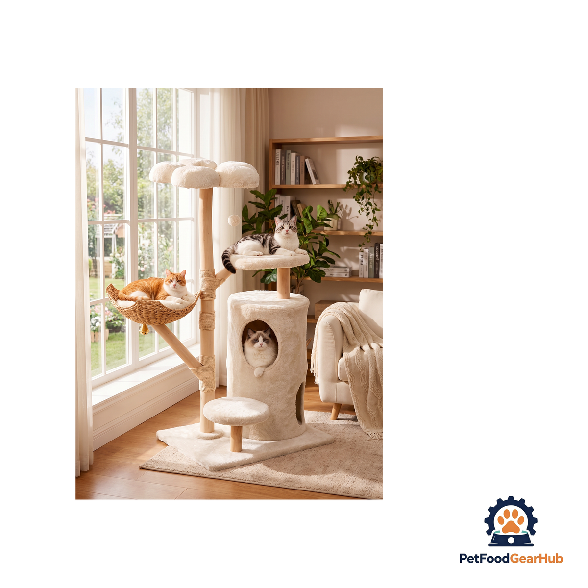 PetFoodGearHub Solid Wood Cat Activity Tower - product image 3