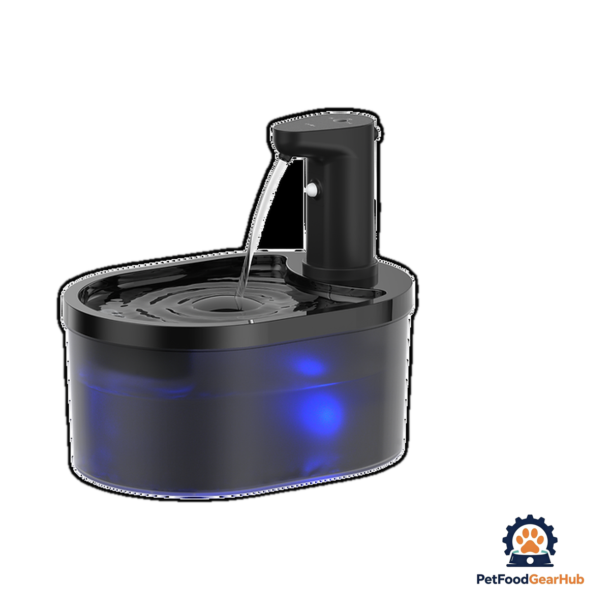 PetFoodGearHub Oval Plastic Battery Operated Pet Water Fountain - Black - product image 1
