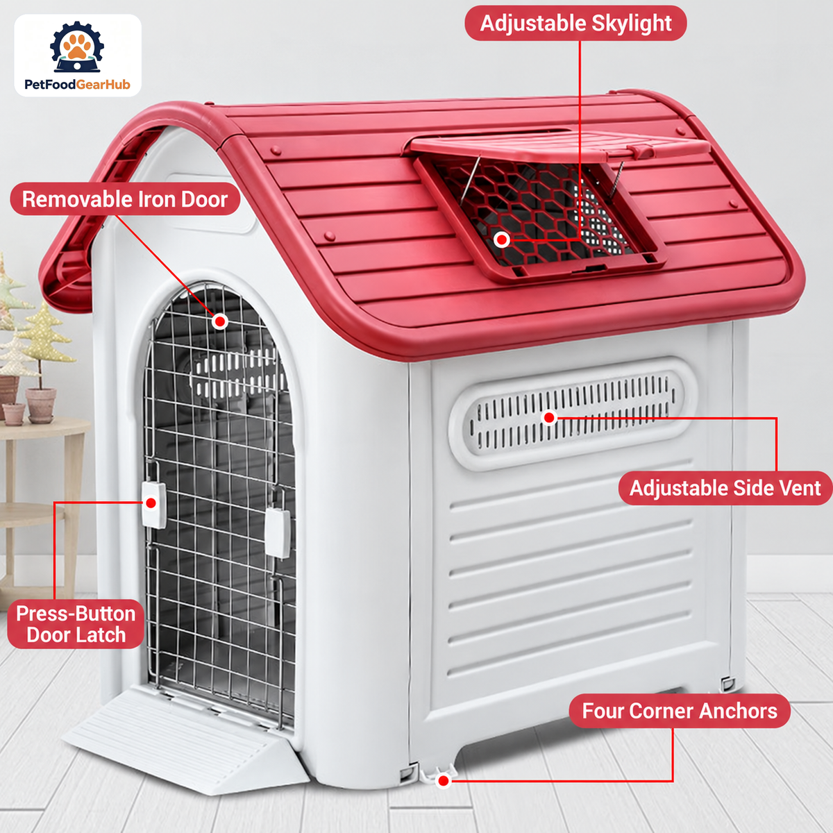 PetFoodGearHub Model 419A Outdoor Dog House, XXL, Skylight — product image 7