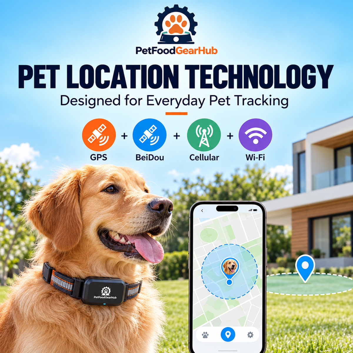 GPS Pet Tracker Collar with Voice Recall – pet location technology with mobile app