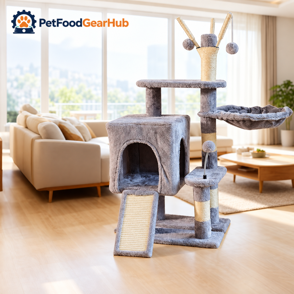 PetFoodGearHub Multi-Level Cat Tree with Condo and Scratching Posts - product details