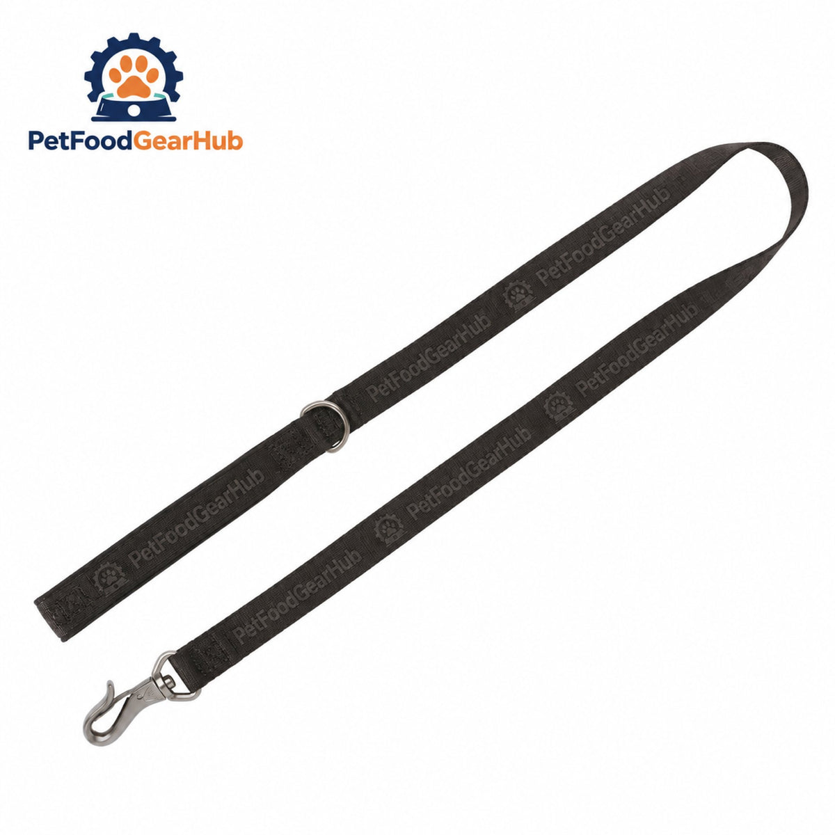 PetFoodGearHub Embroidered Jacquard Dog Leash, 4 ft - Black leash