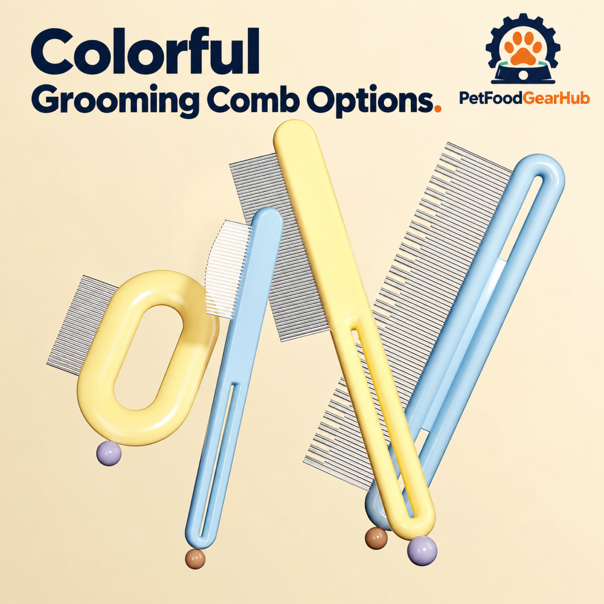 PetFoodGearHub Colorful Grooming Comb Options