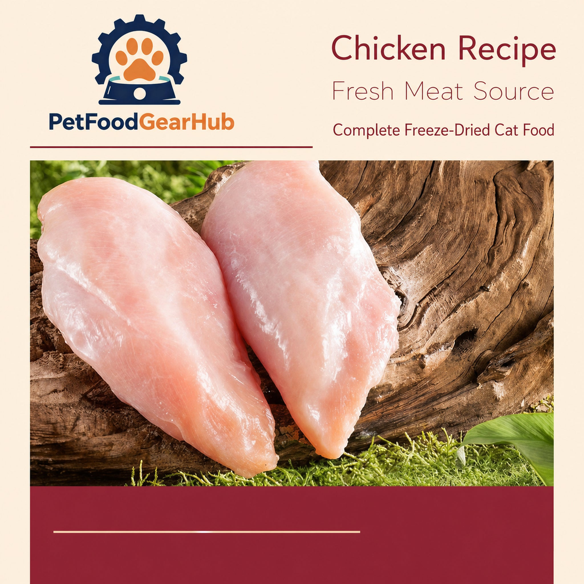Chicken recipe fresh meat source for complete freeze-dried cat food