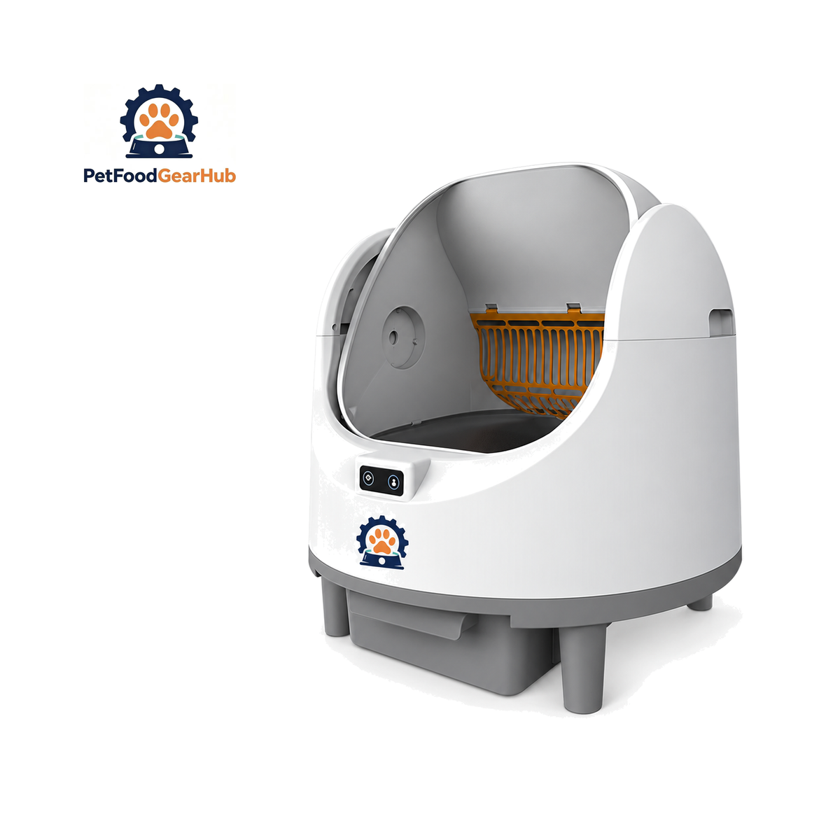 PetFoodGearHub PFGH P1 US Open Automatic Cat Litter Box on a pure white background