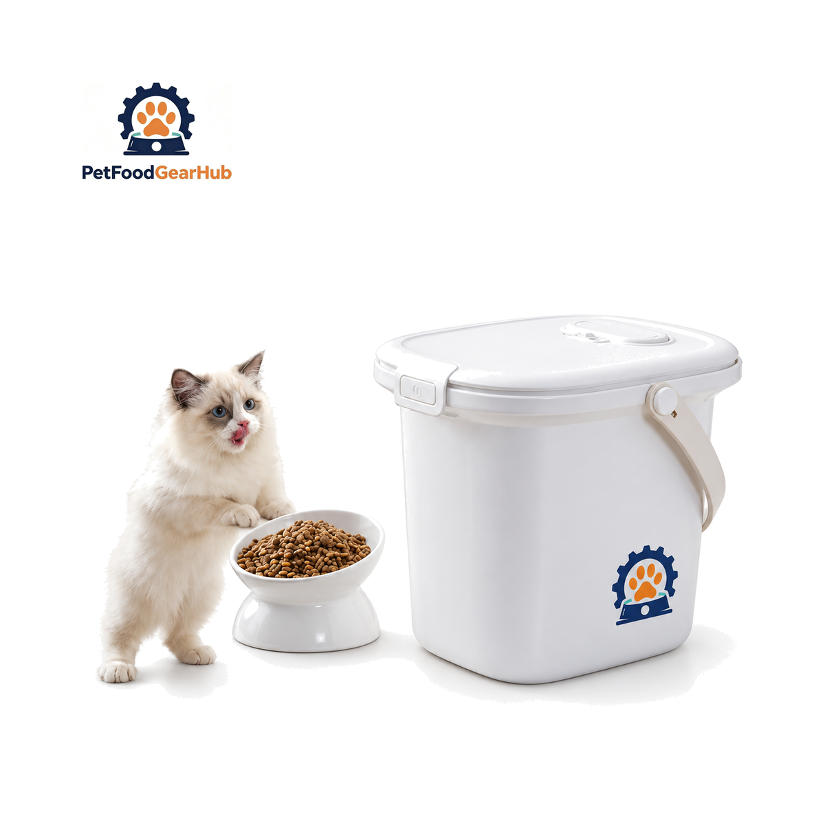 PetFoodGearHub PFGH 100151578775 US Vacuum Pet Food Storage Container on a pure white background