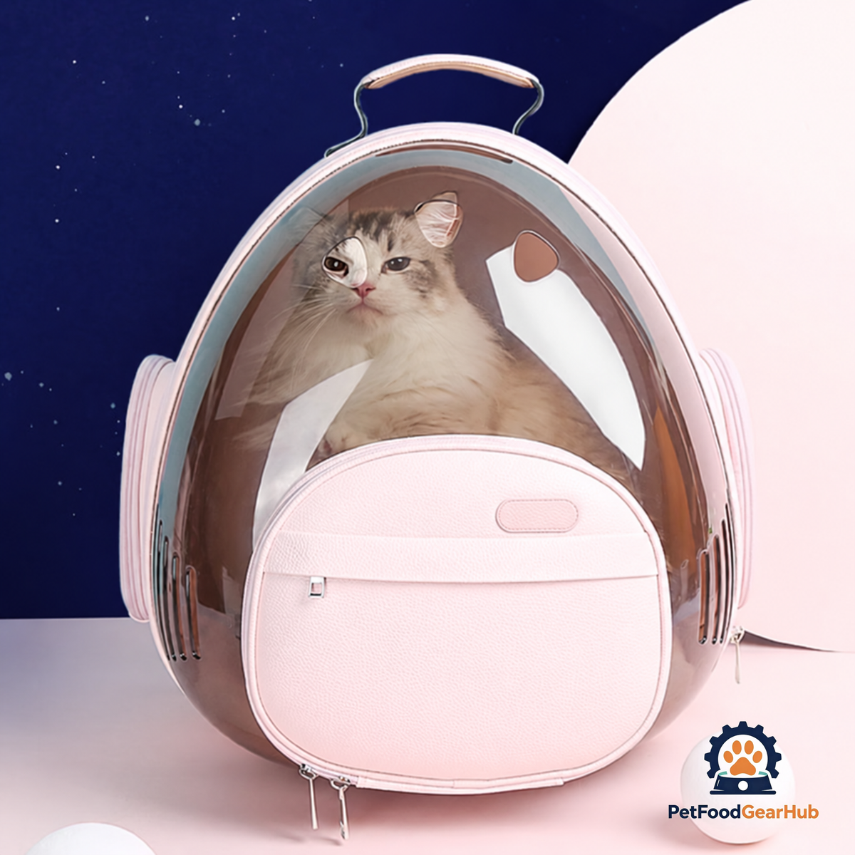 Pink Castronaut Space Cat Backpack With Cat Inside | PetFoodGearHub