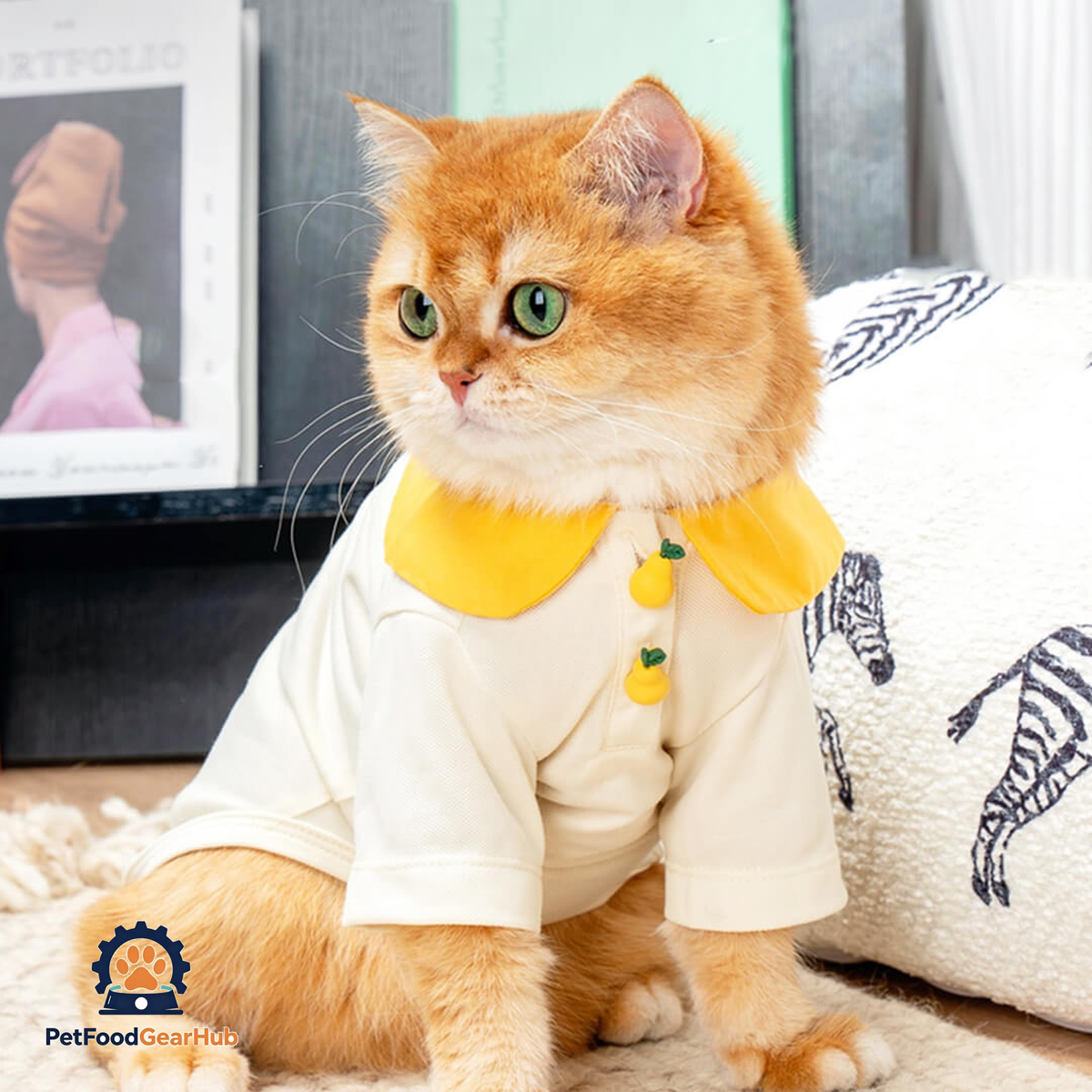 Cat in Pear Summer Shirt | PetFoodGearHub