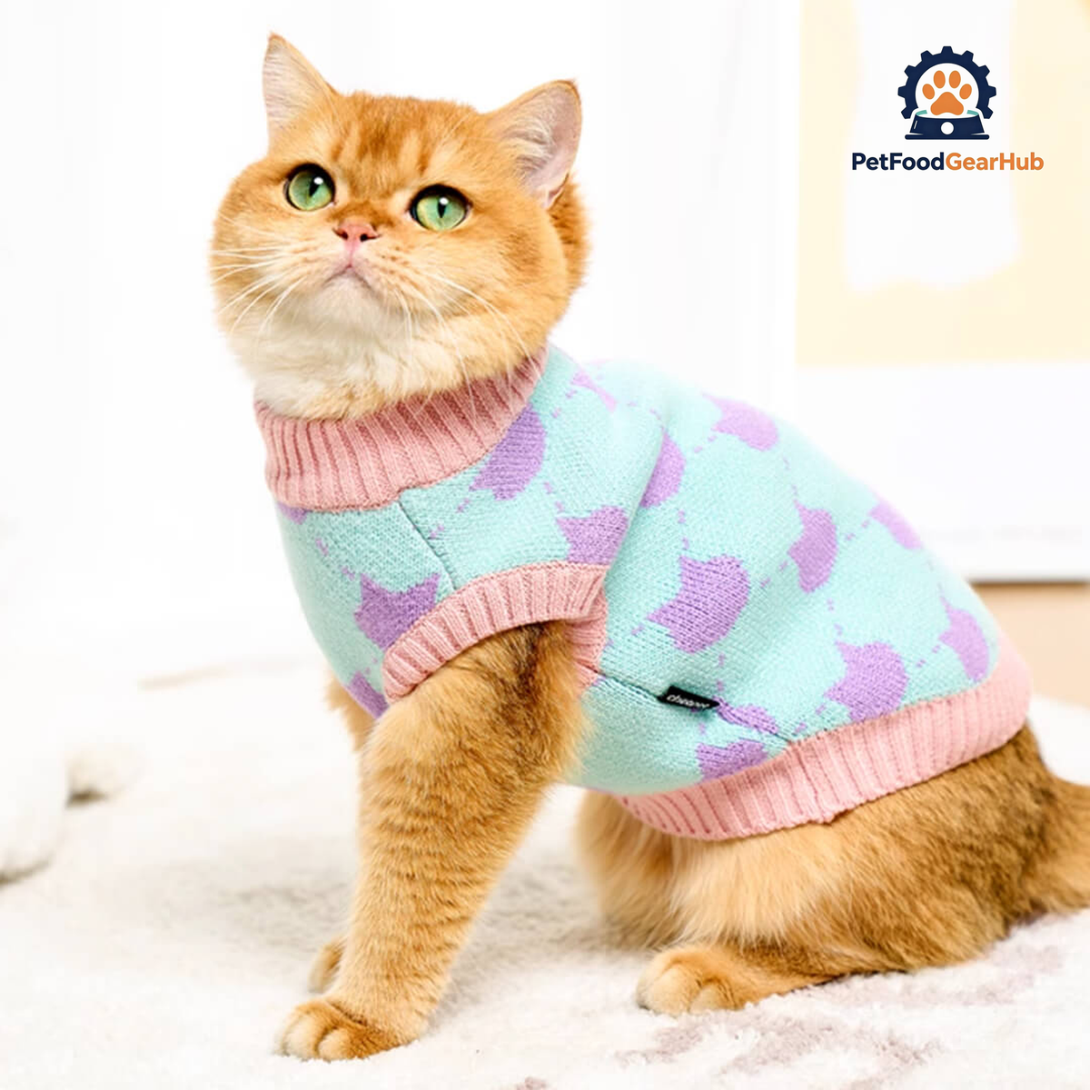 Cat in Cute Sweater | PetFoodGearHub