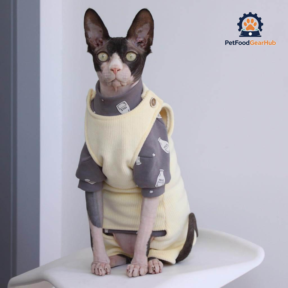 Neko Cat Dungarees | Cat Clothes for Sphynx | PetFoodGearHub