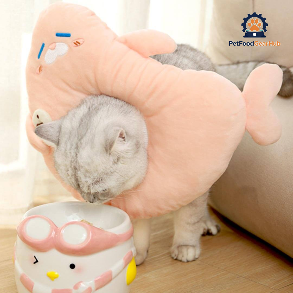 Seal Elizabethan Collar for Cats | Cat with Comfy E Collar | PetFoodGearHub