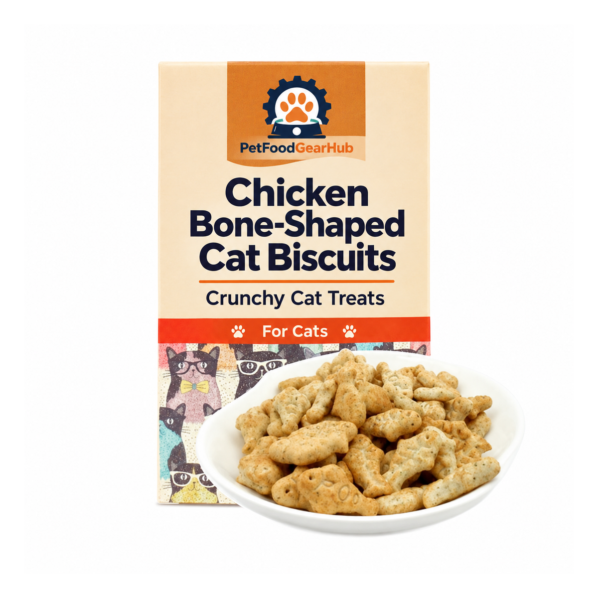 PFGH LSCB-01 US Bone Chicken Cat Biscuits – Wholesale Cat Treats product image by PetFoodGearHub