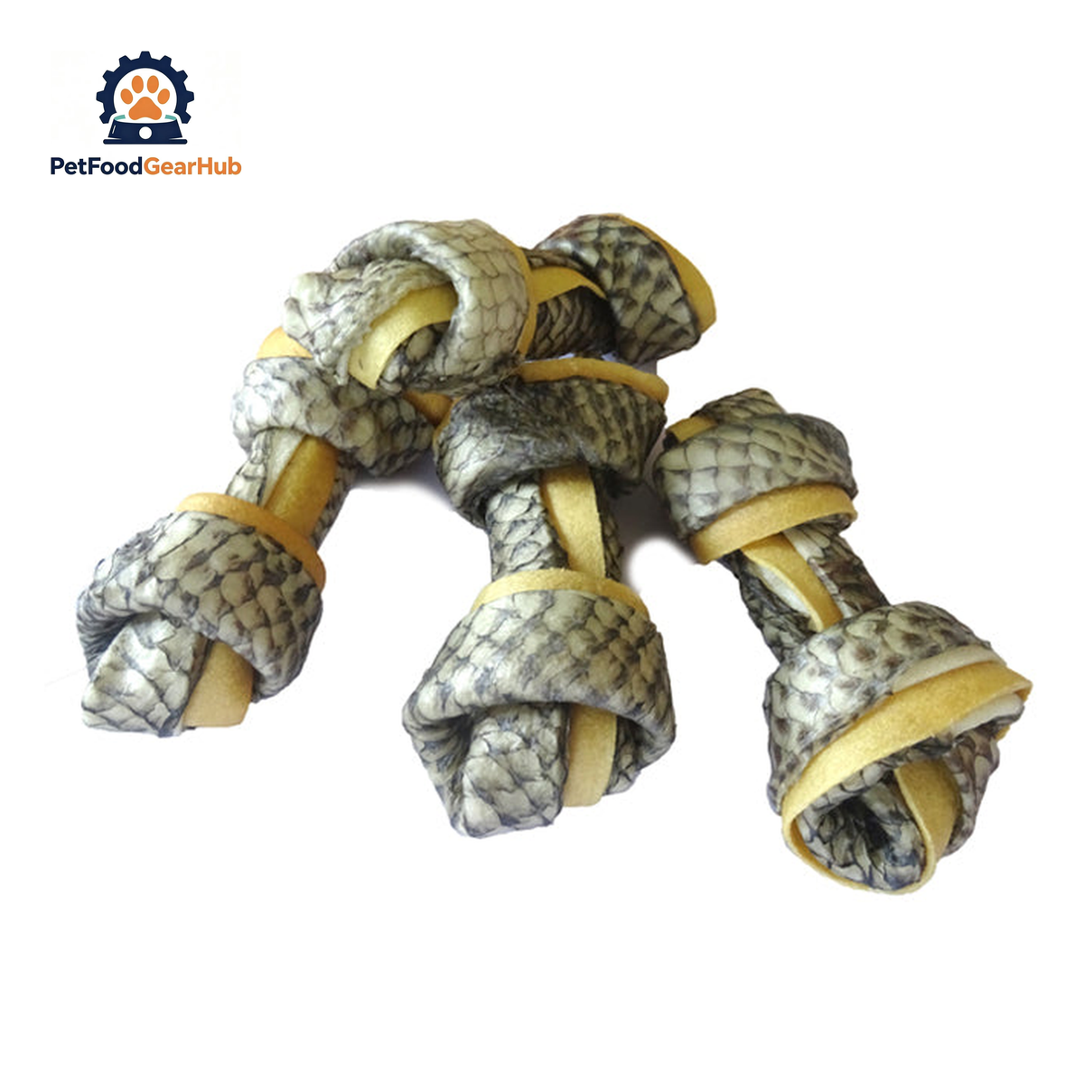 PFGH LS-09 US Rawhide and Tilapia Knot – Wholesale Dog Treats product image by PetFoodGearHub