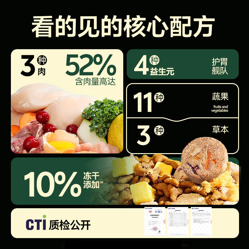 力狼冻干五拼鸭肉梨狗粮小型犬中大型幼犬成犬柯基狗粮 【试吃尝鲜】五拼狗粮300g