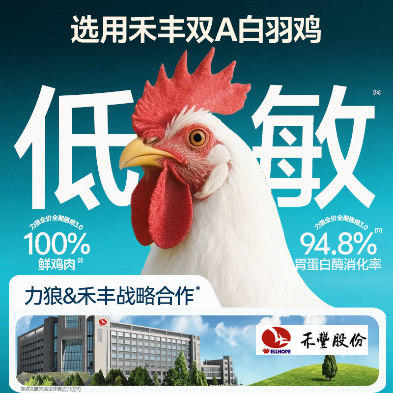 力狼猫粮 成猫幼猫通用型天然粮 喂养升级 | 66%高鲜肉 | 鲜肉猫粮10kg