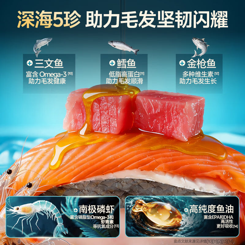 力狼（LILANG）鲜肉猫粮深海三文鱼磷虾成猫幼猫通用型美毛护胃全价猫粮2kg*4