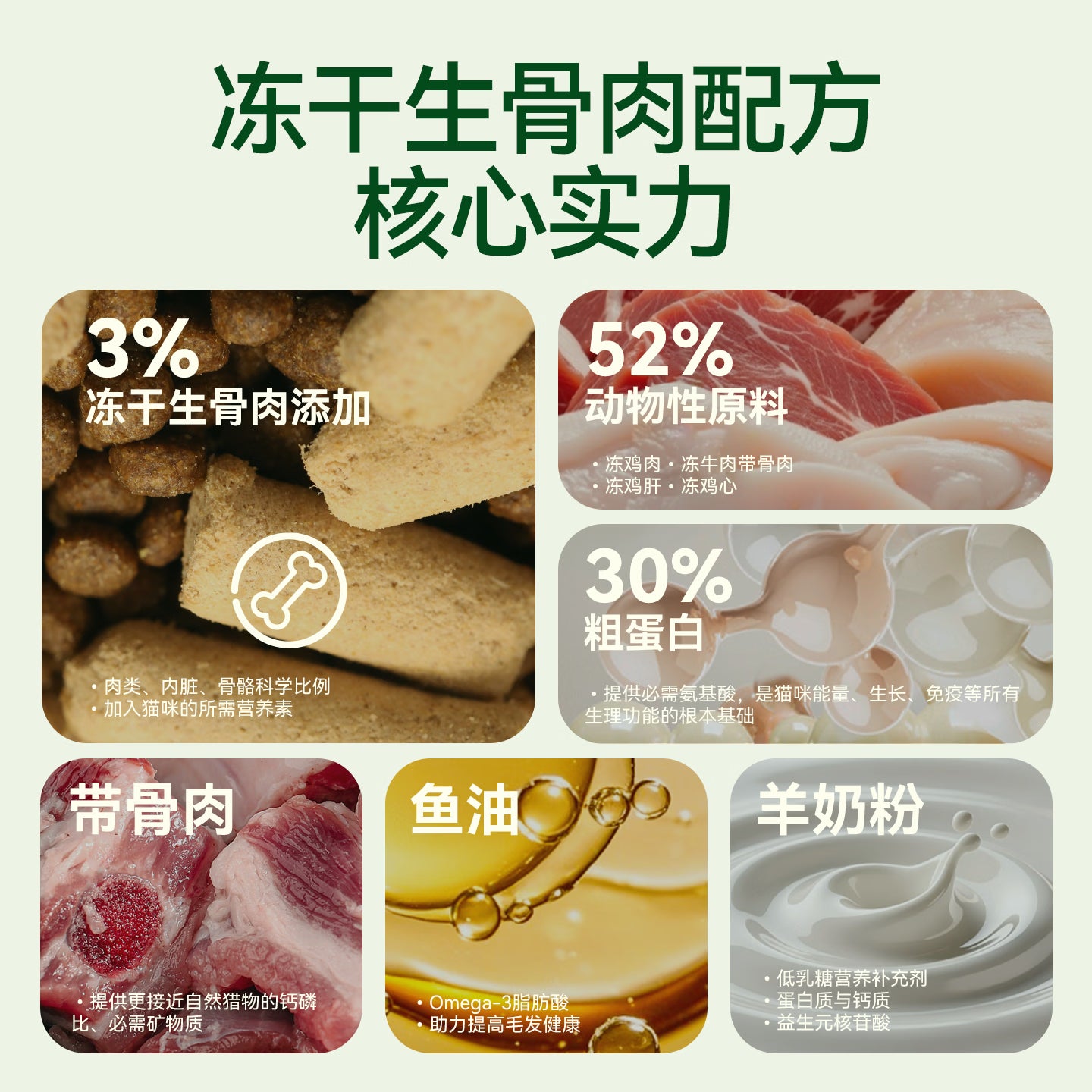 路斯猫粮冻干生骨肉双拼猫粮全价营养低敏鸡肉猫咪成猫幼猫主粮10kg