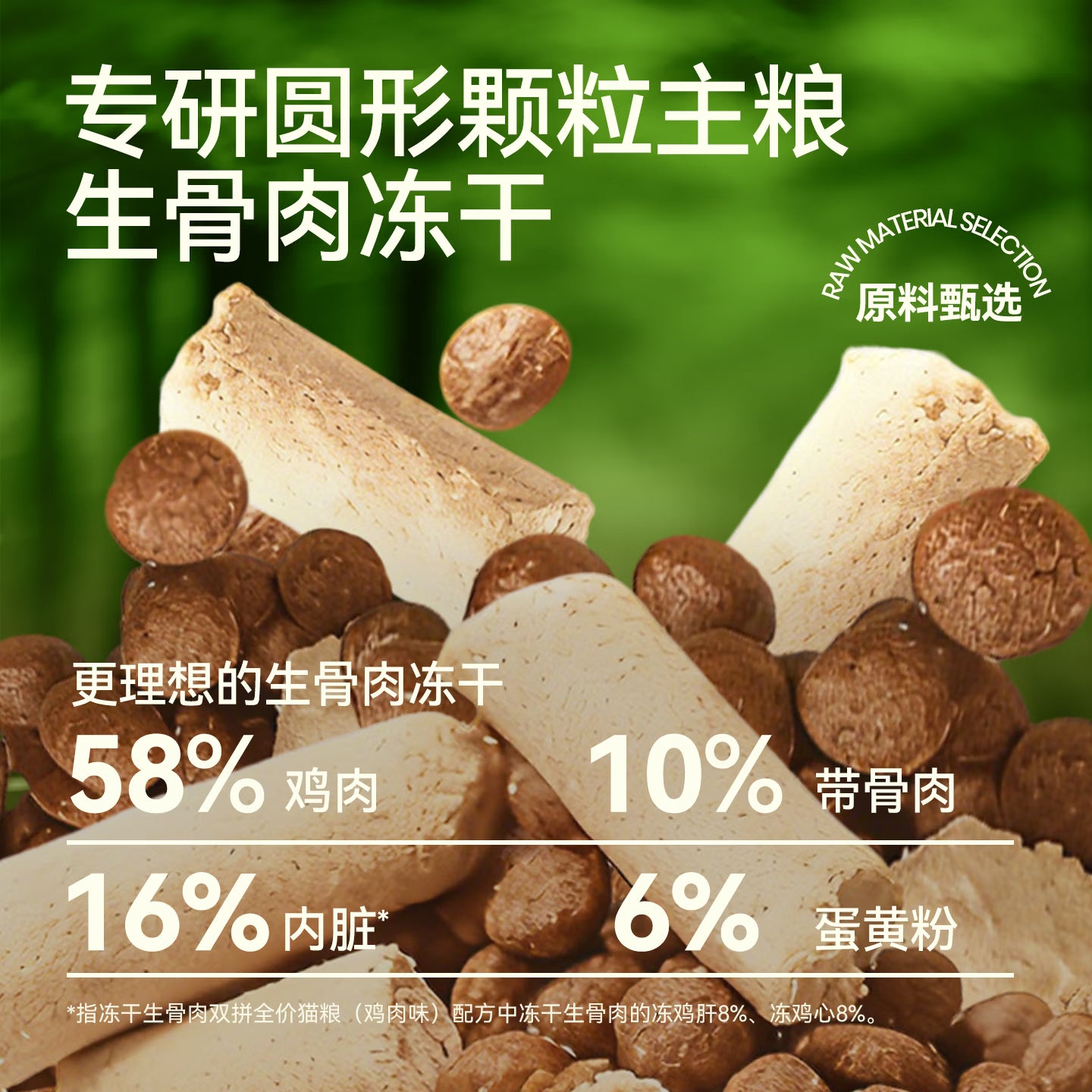 路斯猫粮生骨肉冻干双拼猫粮全价低敏鸡肉成幼猫通用4kg