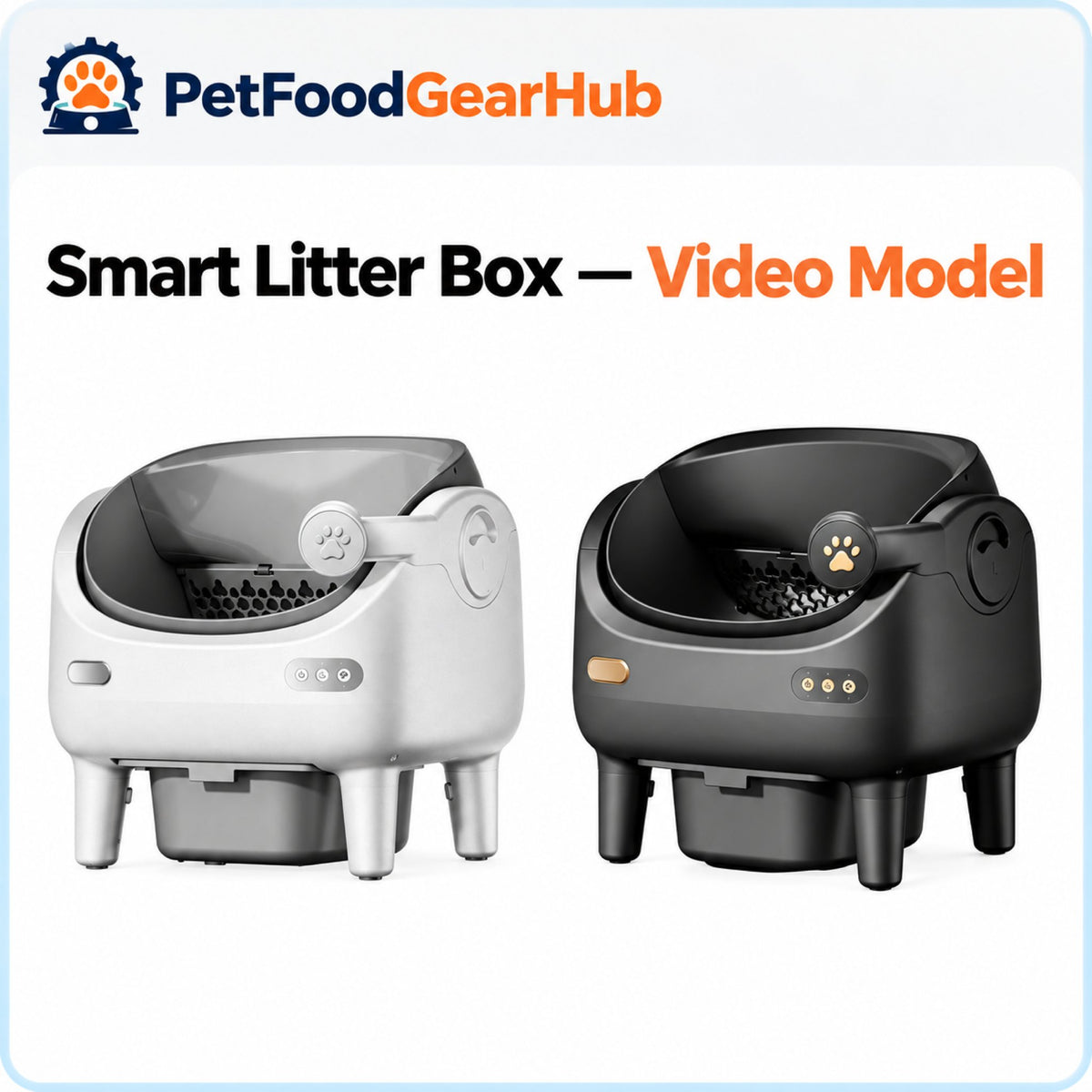 PetFoodGearHub V9 Pro Open-Top Self-Cleaning Litter Box with Camera - White - product detail 4