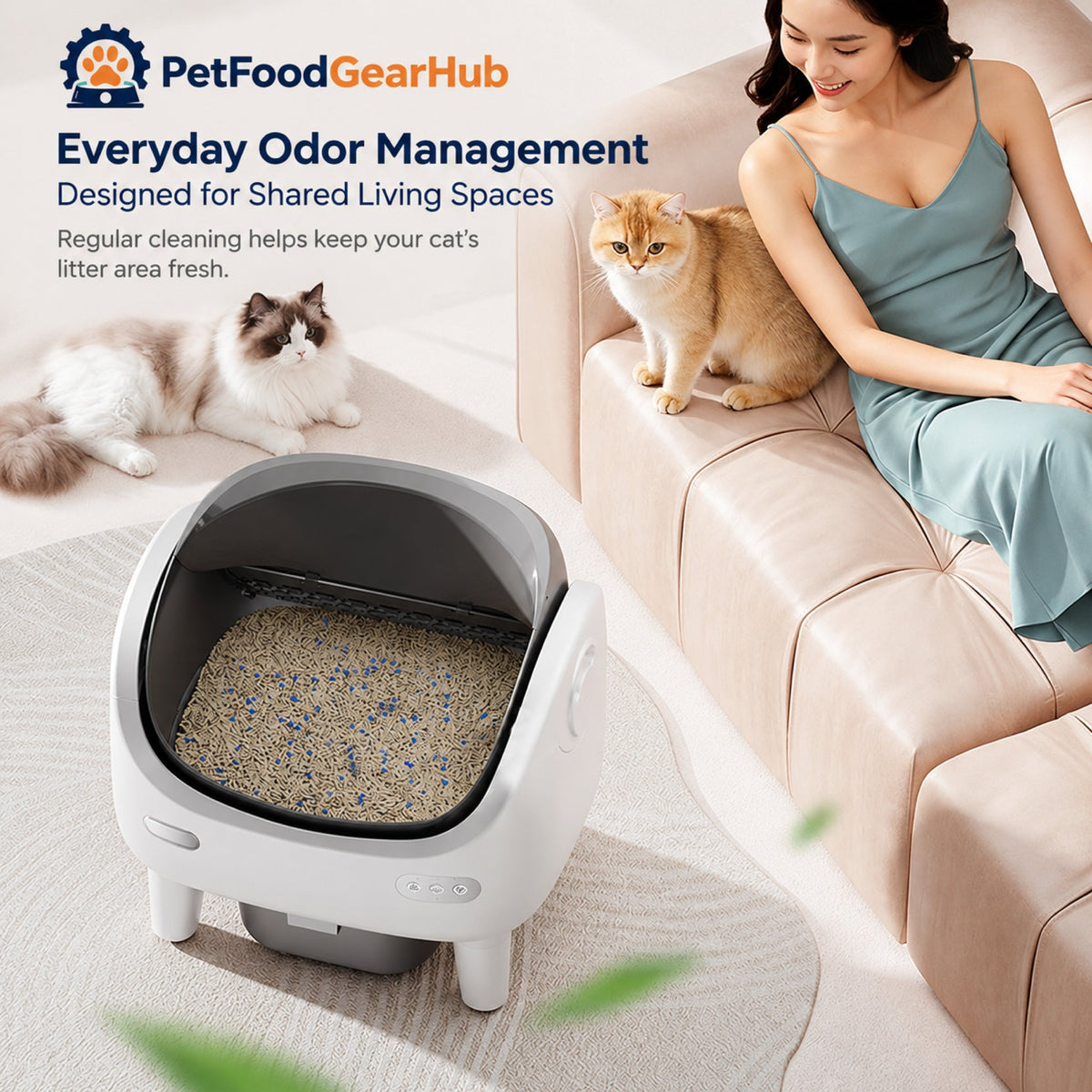 PetFoodGearHub V7 Open-Top Self-Cleaning Litter Box - Standard - product detail 3