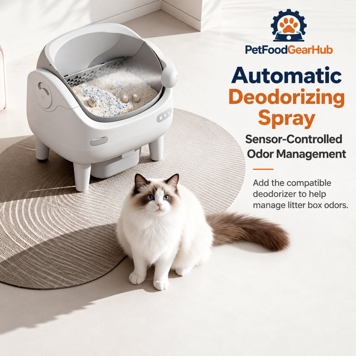 PetFoodGearHub V6 Open-Top Self-Cleaning Litter Box - Spray Version - product detail 2
