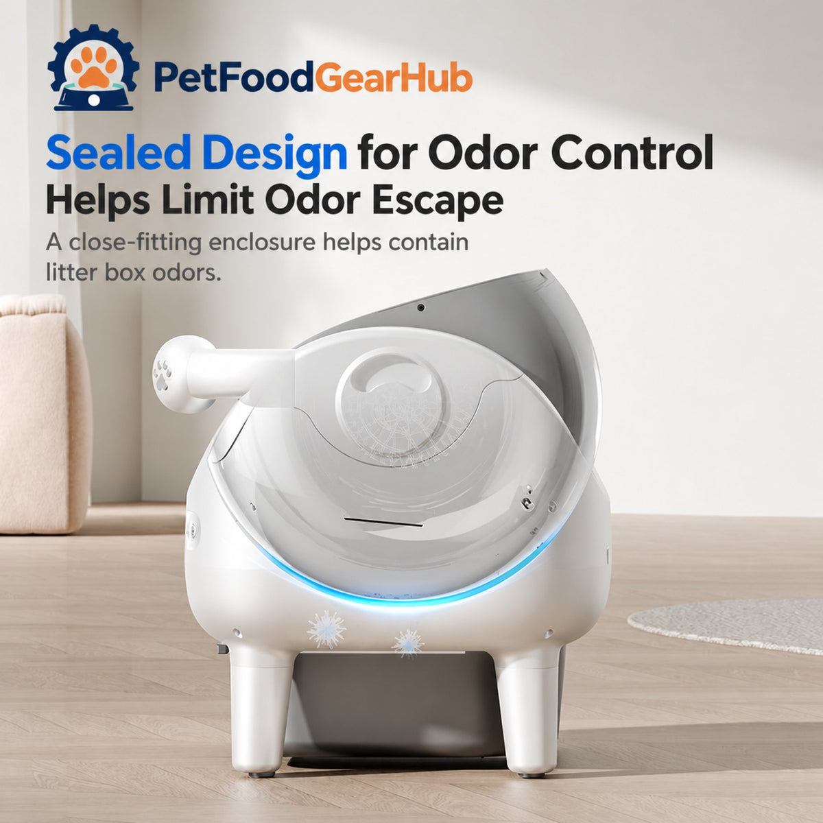 PetFoodGearHub V6 Open-Top Self-Cleaning Litter Box - Spray Version - product detail 3