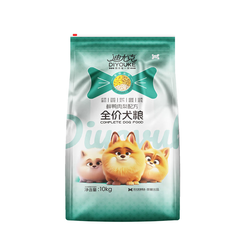 迪尤克（DIYOUKE）迪尤克狗粮鲜肉鸭肉梨冻干狗粮鸭肉牛肉肉松狗粮幼犬成犬通用型 10KG鸭肉牛肉（加肉松）狗粮