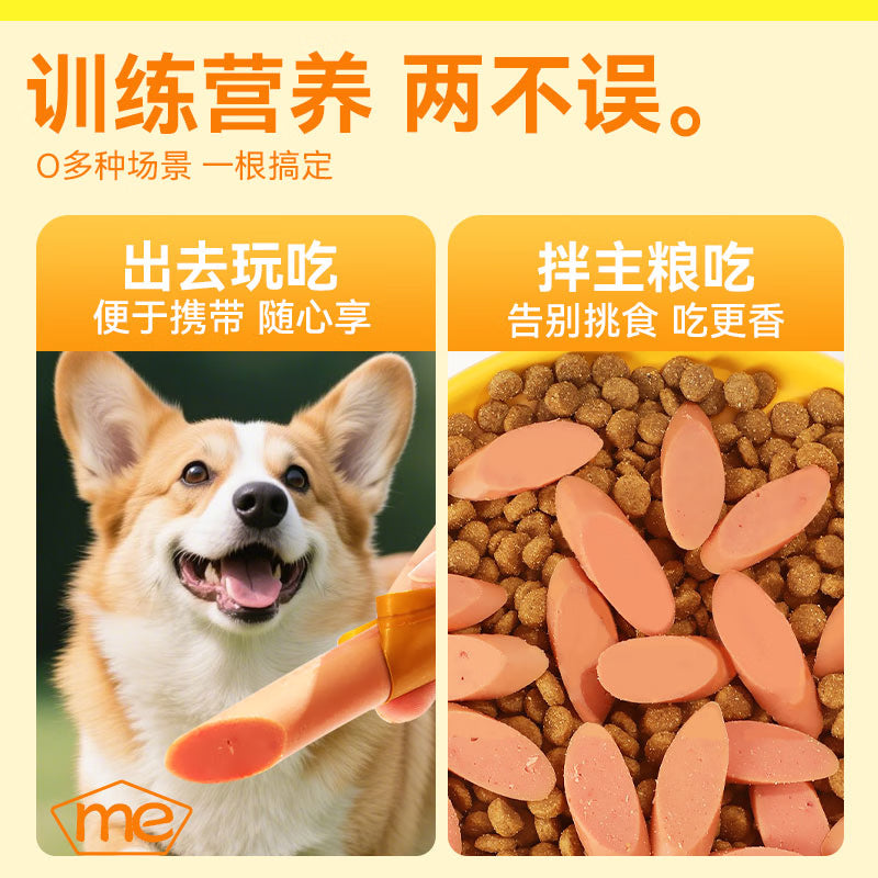 奥丁（ODIN）狗零食狗狗火腿泰迪金毛幼犬成犬训练奖励牛肉味300g（15g*20支）