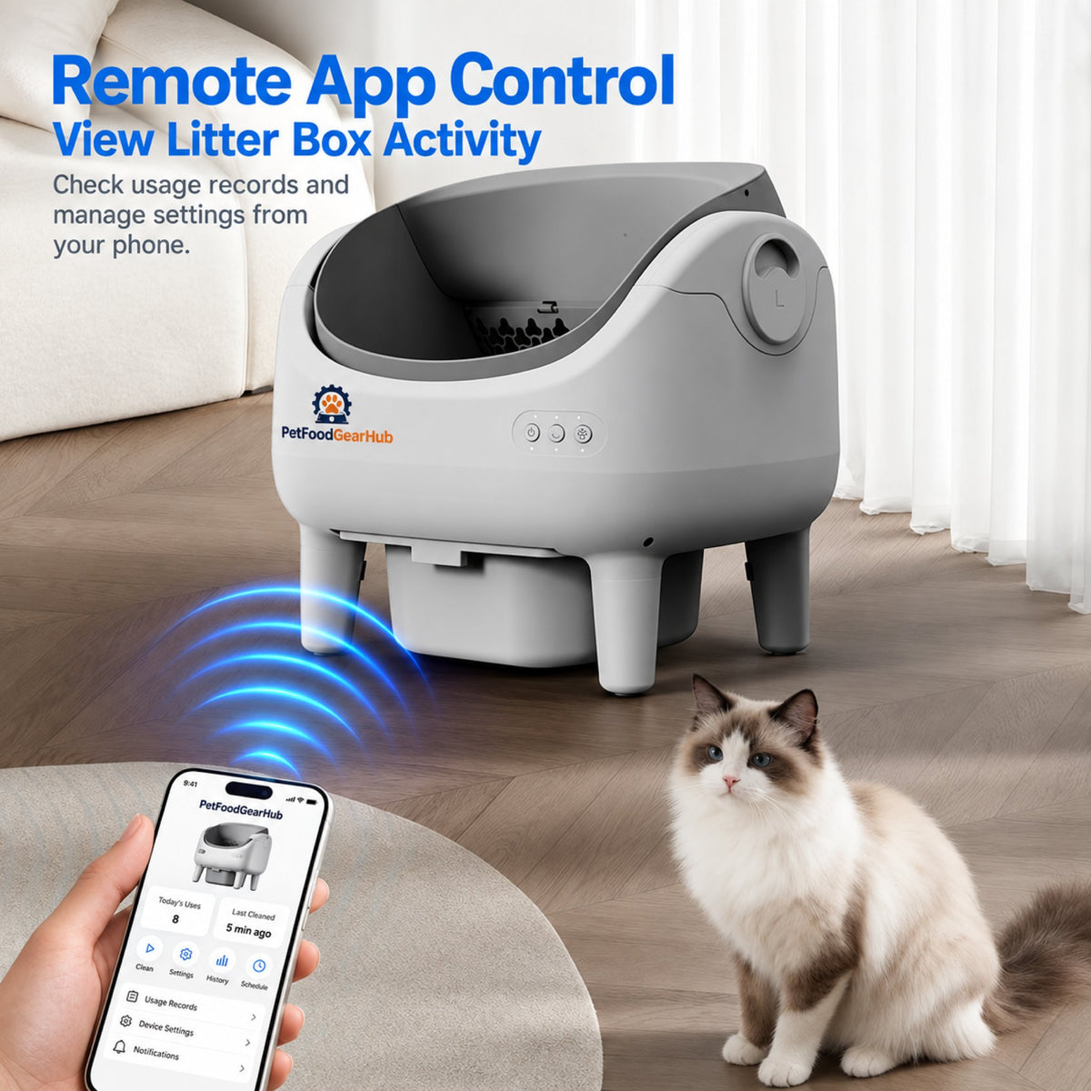 PetFoodGearHub V7 Open-Top Self-Cleaning Litter Box - Standard - product detail 6
