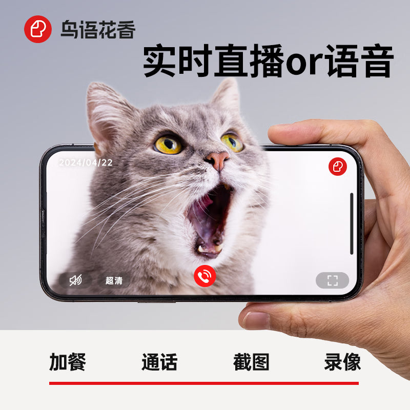鳥語花香小方M3智能锁鲜自动喂食器猫粮狗粮定时猫咪自动投食机 【可视语音】M3 PRO可视喂食器