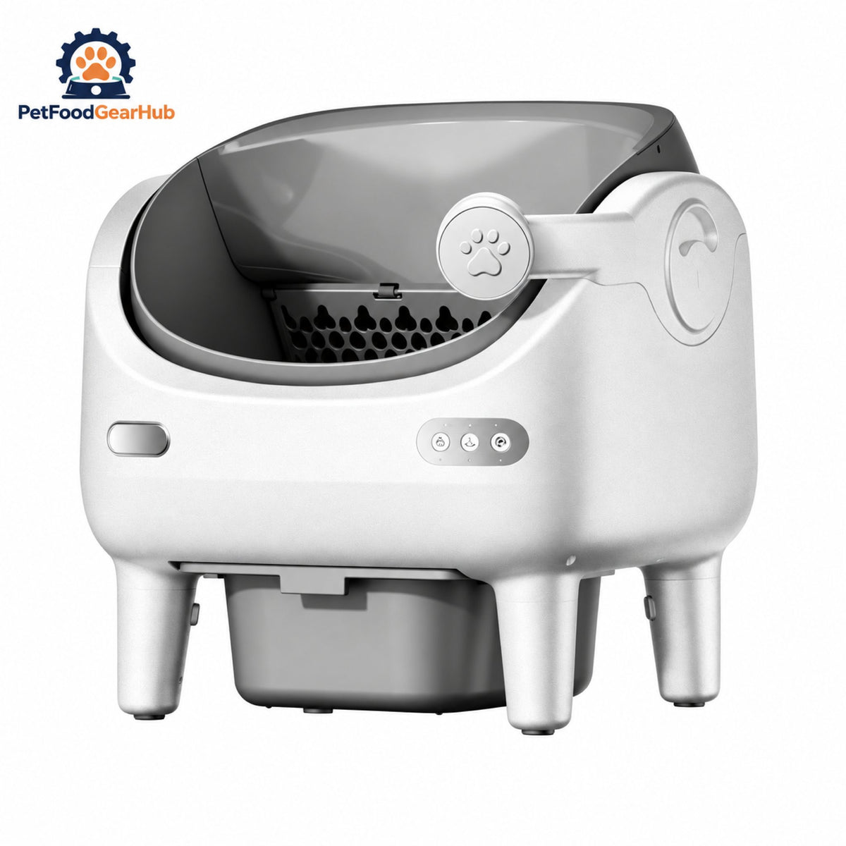 PetFoodGearHub V9 Pro Open-Top Self-Cleaning Litter Box with Camera - White - main product view