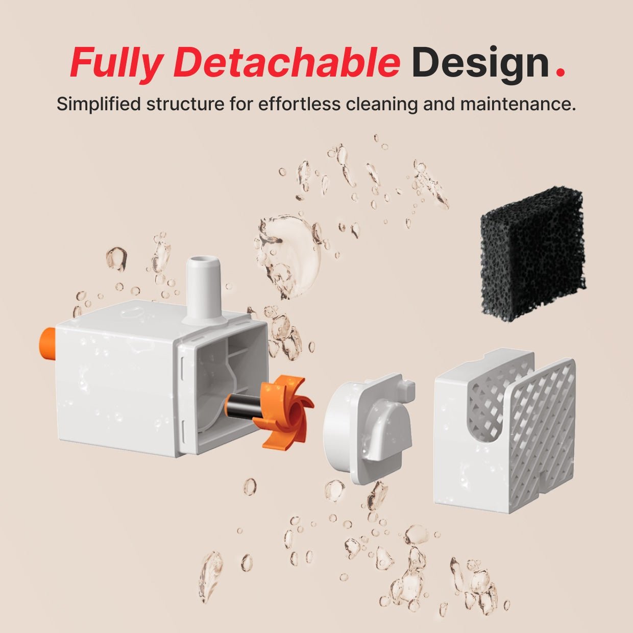 fully detachable design for effortless cleaning and maintenance