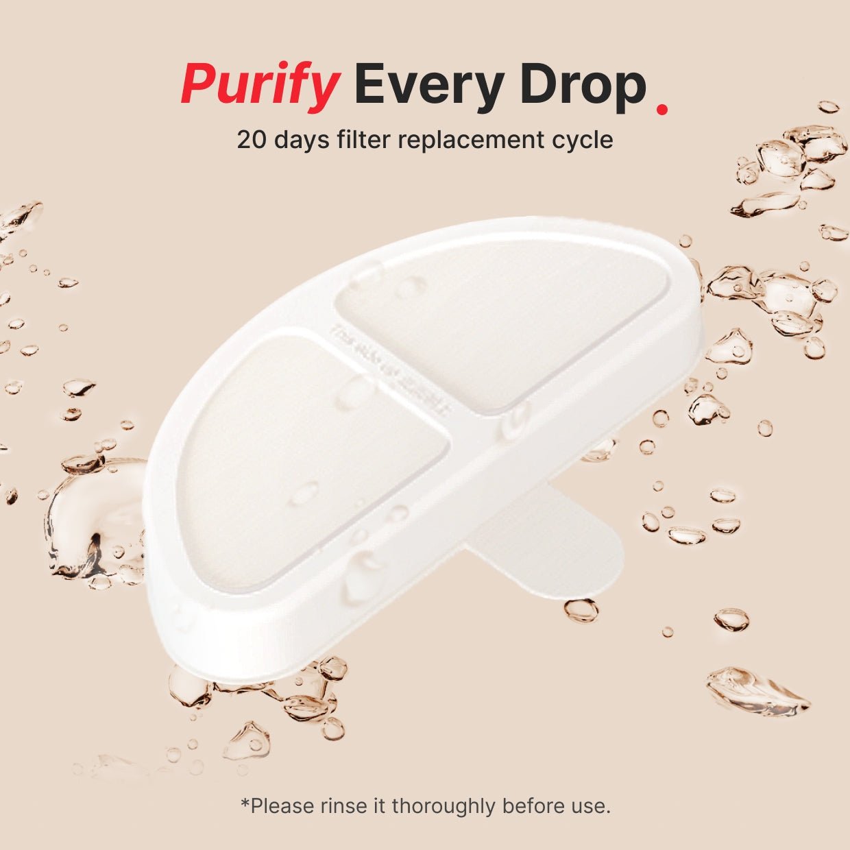 filter lasts 20 days replacement cycle