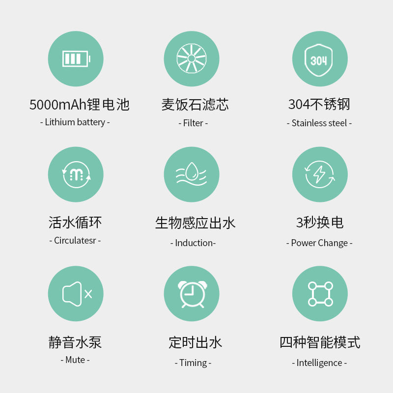 宠物饮水机充电式无线猫咪饮水器自动活水不插电狗狗喂水器