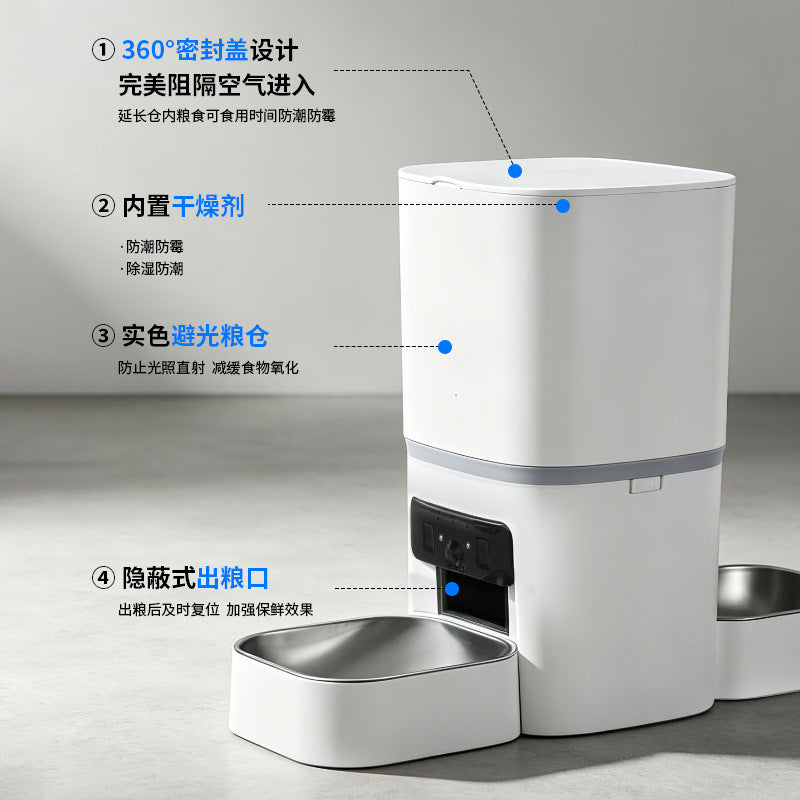 爆款宠物智能自动喂食器 APP远程喂食带摄像头猫咪自动喂食器