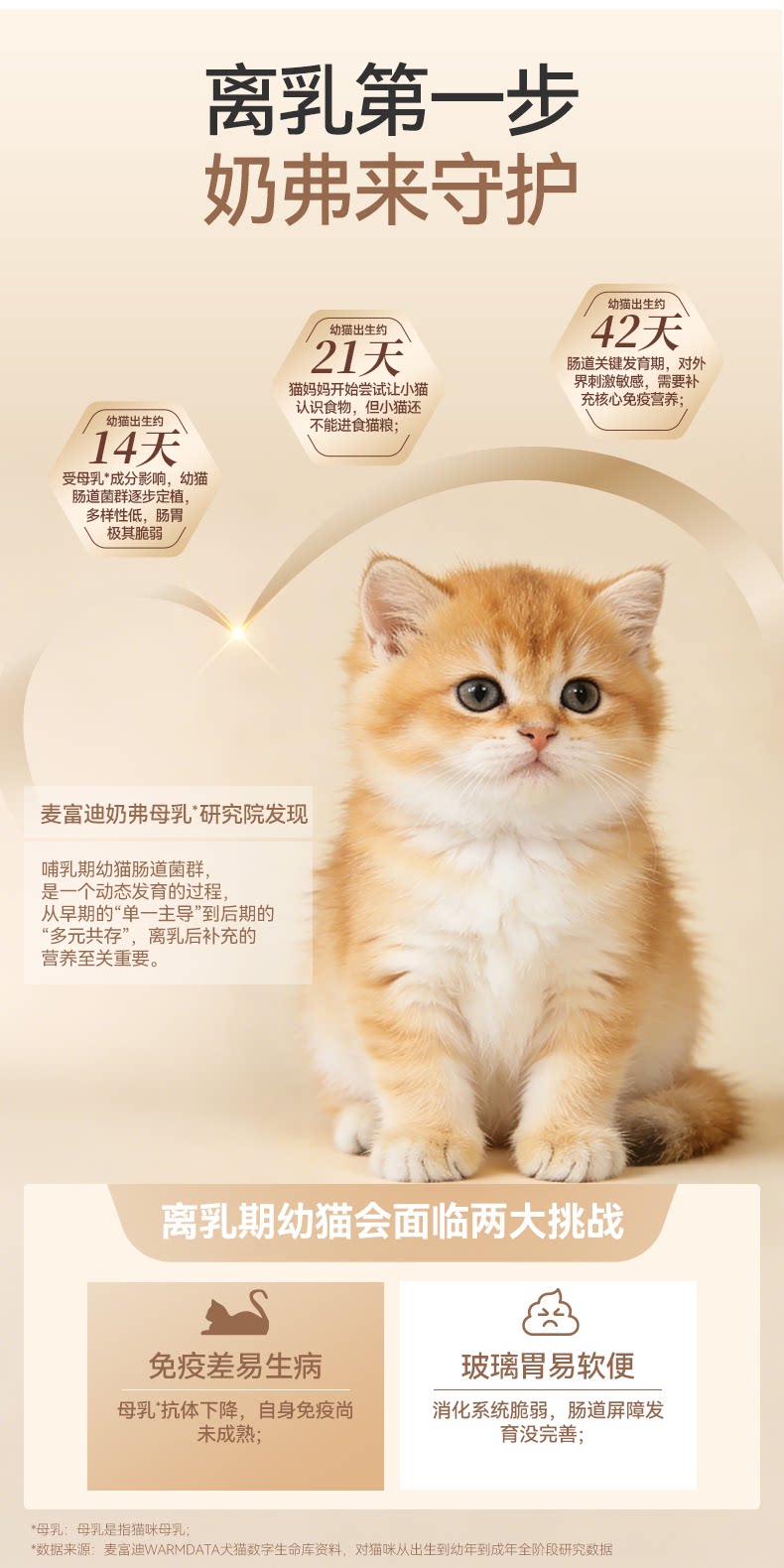 【奶fufu离乳安心礼盒】麦富迪奶弗奶糕粮幼猫专用猫粮猫零食礼盒