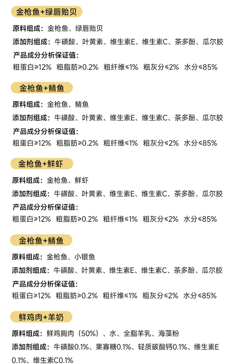 麦富迪猫零食罐头湿粮补水白肉罐头猫条成猫幼猫咪通用85g*6罐&
