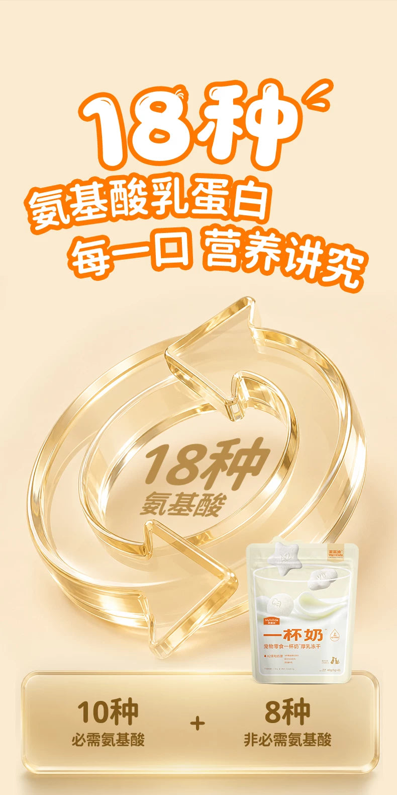 【新品】麦富迪猫零食一杯奶厚乳冻干A2酸奶补水猫咪冻干零食40g