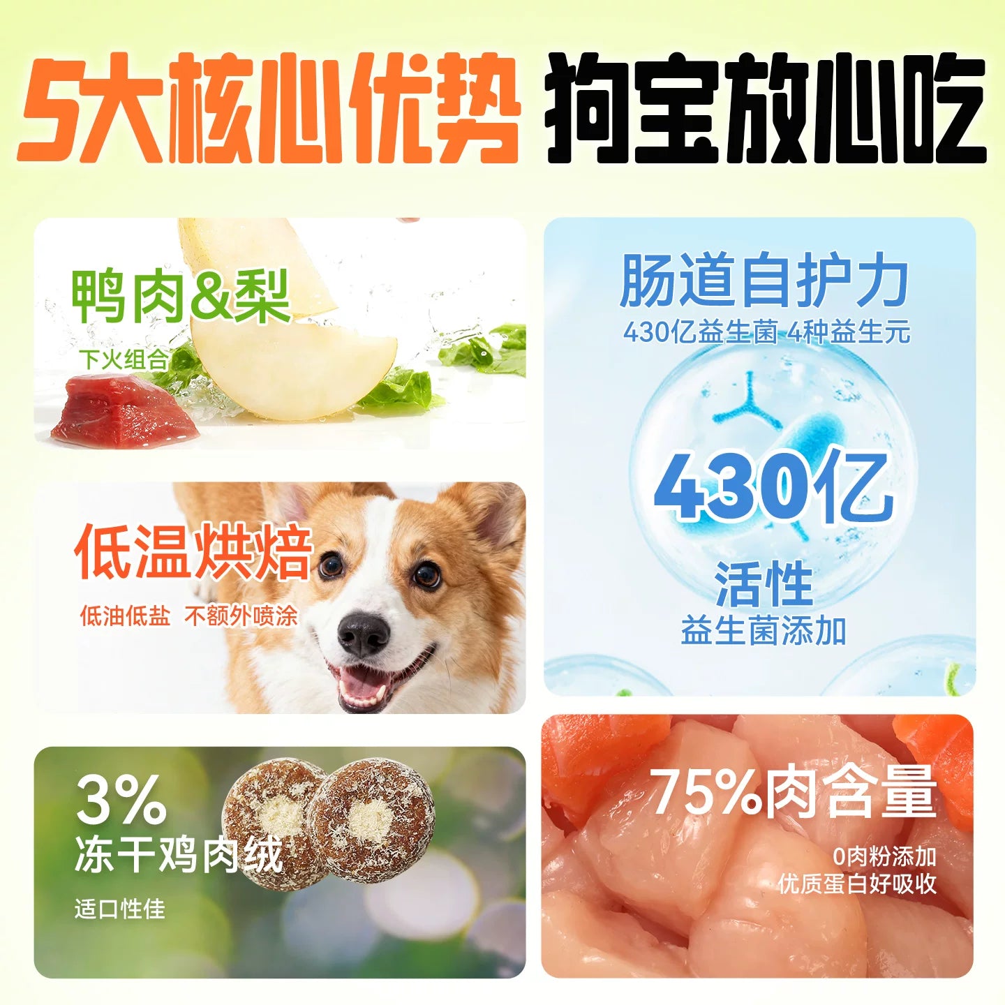 朗仕烘焙狗粮试吃50g狗粮小型犬专用成犬幼犬粮鲜鸭肉梨冻干