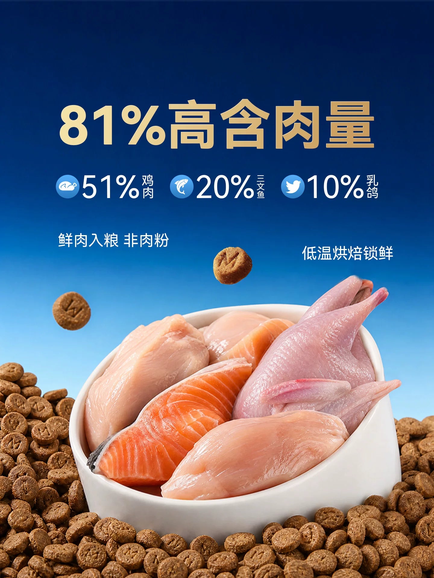 朗仕低温烘焙猫粮鲜鸡肉乳鸽成幼猫粮布偶专用无谷高蛋白试吃烘培